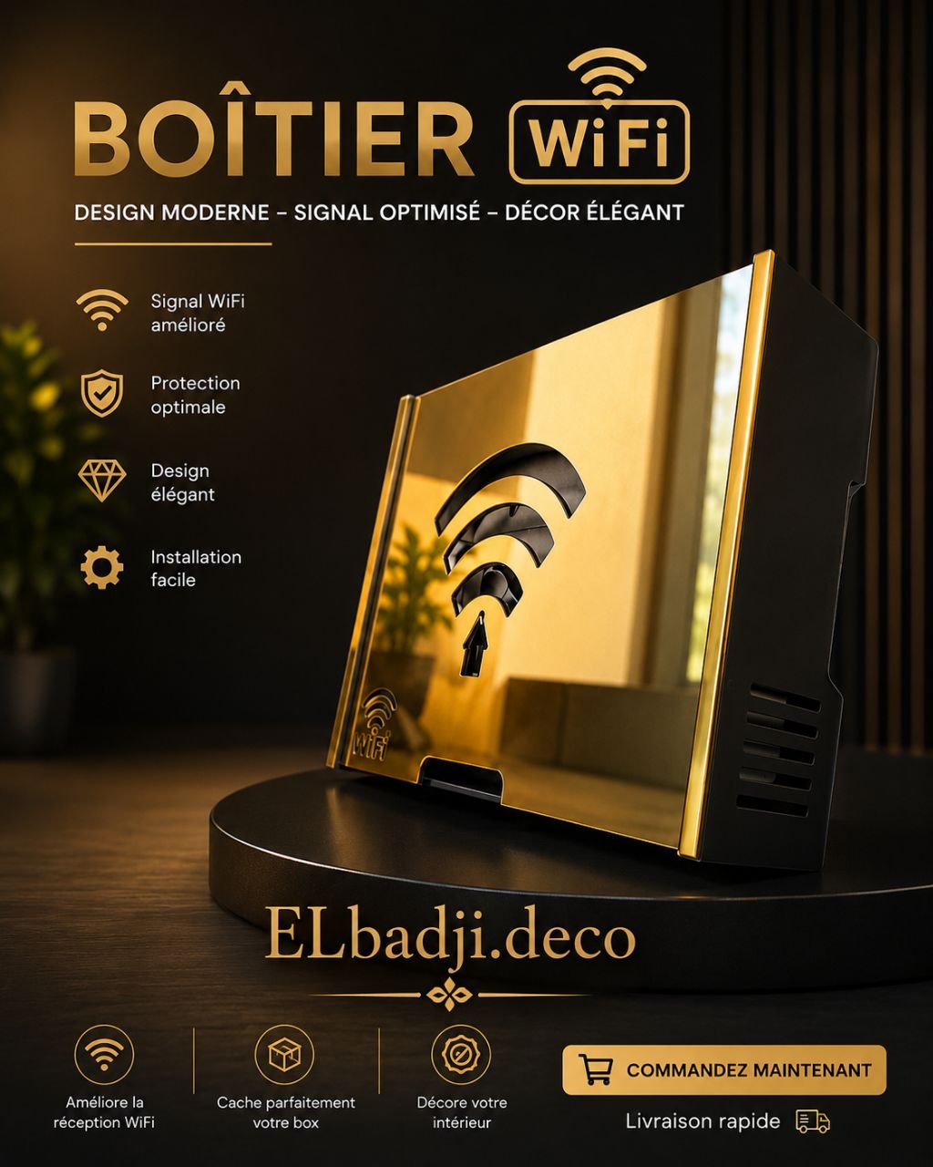 حامل مودام Wi-Fi عصري 2026 – Cage Modem Design